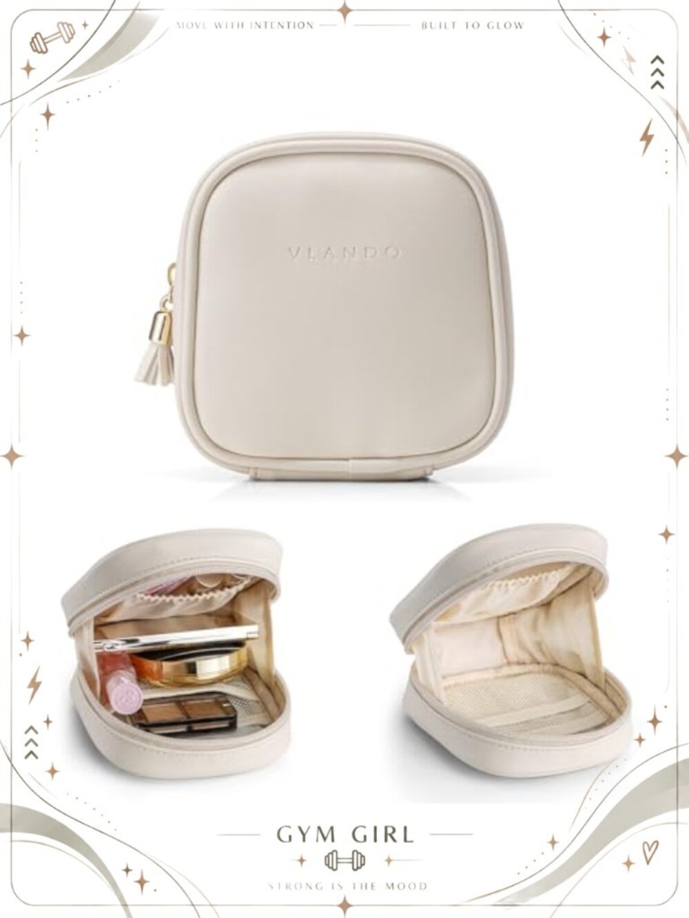 Mini Leather Makeup Bag Travel Cosmetic Pouch Zipper